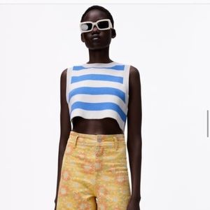 ZARA Cropped Knit Sweater Vest sz M